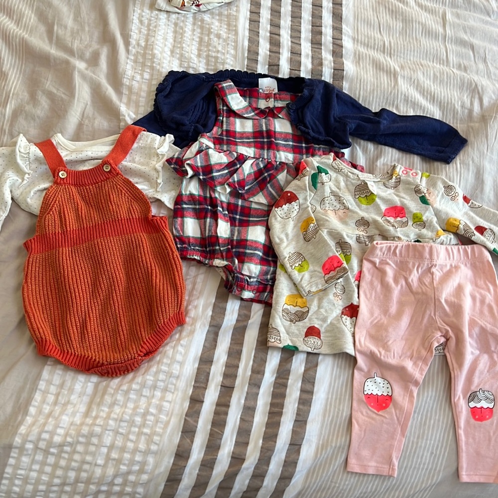 Cat & Jack matching girl fall outfits bundle 6-9 months